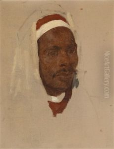 Studienkopf Eines Arabers by Carl Leopold Mueller