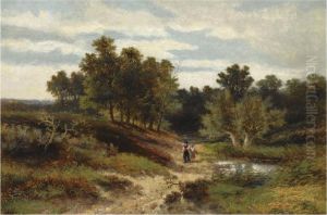 Figures In A Wooded Landscape Near Oosterbeek Figures In A Wooded Landscape Near Oosterbeek