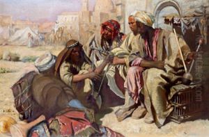 Der Markt In Cairo,teilkopie Nach Dem Original In Der Osterreichischen Galerie, Belvedere by Carl Leopold Mueller