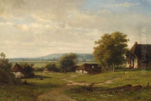 Landscape With Farm by Johannes Warnardus Bilders