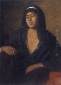 A Young Nubian Girl by Carl Leopold Mueller