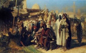 A Cairo Marketplace by Carl Leopold Mueller