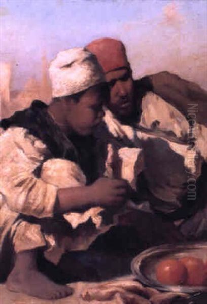 Arabs Seated In A Market, Cairo - view 1