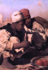 Arabs Seated In A Market, Cairo
