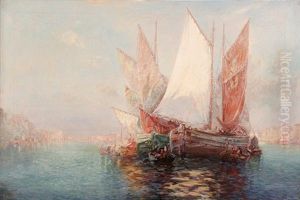 Venetian Boats by Carl Wilhelm Mueller