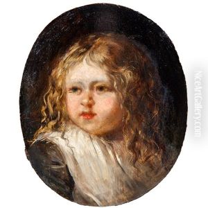 Portrait Of A Young Boy by Charles Louis Lucien Mueller