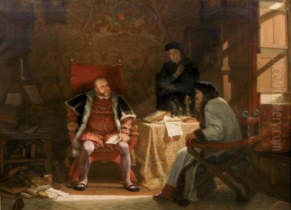 Henri Viii Lisant A L'eveque Fischer Et A Thomas Morus Sa Defense De L'eglise Catholique Romaine - view 1