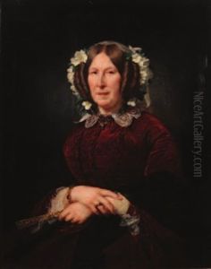 Portrait Of A Victorian Lady by Charles Louis Lucien Mueller