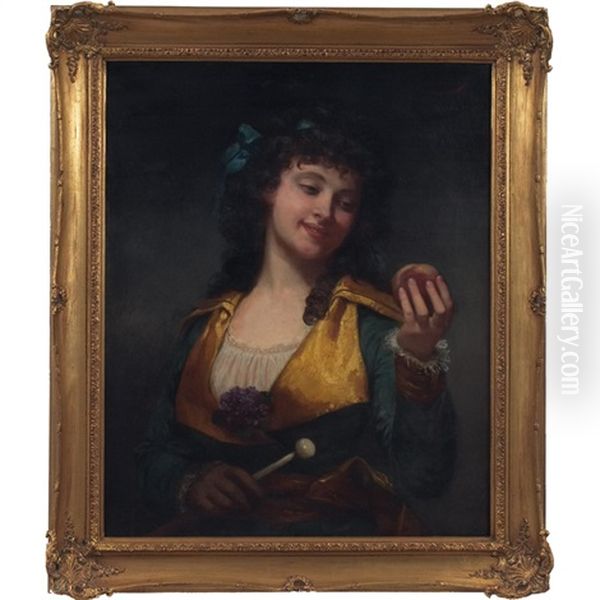 Woman With A Peach - view 1