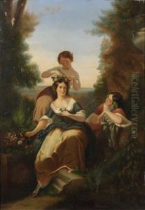 Le Couronnement De Flore by Charles Louis Lucien Mueller