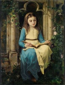 Jeune Fille Lisant by Charles Louis Lucien Mueller