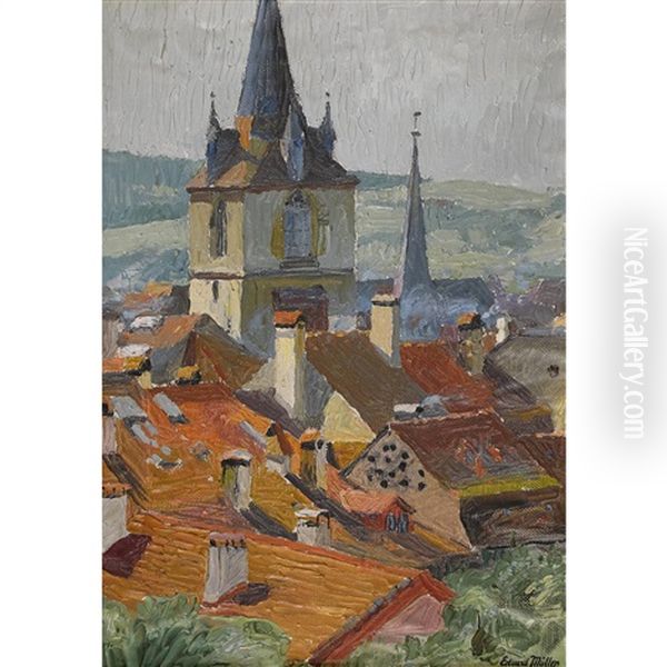 Blick Uber Die Dacher Und Die Stadtkirche Von Biel - view 1