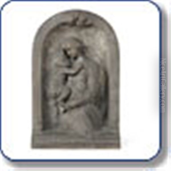 Bas Relief Representant Une Mere Et Son Enfant - view 1