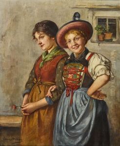 Zwei Dirndl by Emma (Edle von Seehof) Mueller
