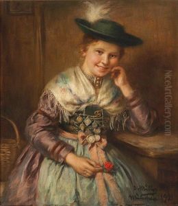 Madchen In Tracht by Emma (Edle von Seehof) Mueller