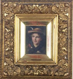 A Young Woman With A Yellow Hat With A Feather