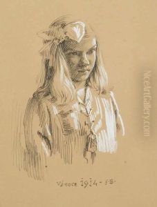 A Portrait Of A Girl by Frantisek Bilek