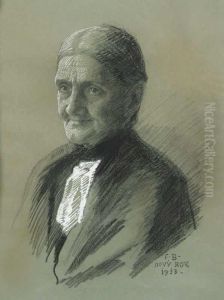 A Portrait Of An Old Lady by Frantisek Bilek