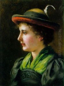 Dirndl In Tracht Und Mit Federhutchen by Emma (Edle von Seehof) Mueller