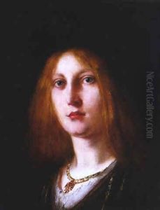 Portrait Eines Jungen Madchens Mit Rotem Haar by Emma (Edle von Seehof) Mueller