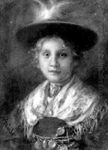 Bildnis Eines Jungen Madchens In Tracht by Emma (Edle von Seehof) Mueller