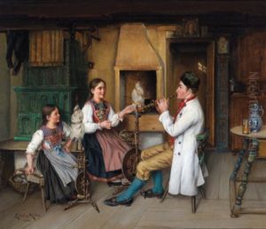 Der Flotenspieler, Munchen by Ernst Immanuel Mueller