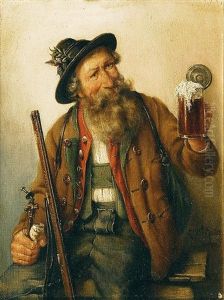 Bartiger Bayer Mit Bierkrug by Ernst Immanuel Mueller
