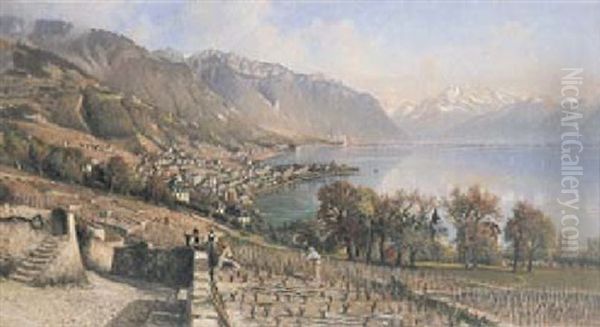 Genferseeufer Mit Blick Auf Montreux - view 1