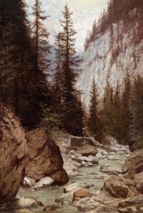 Walliser Gebirge by Franz Adolf Christian Mueller