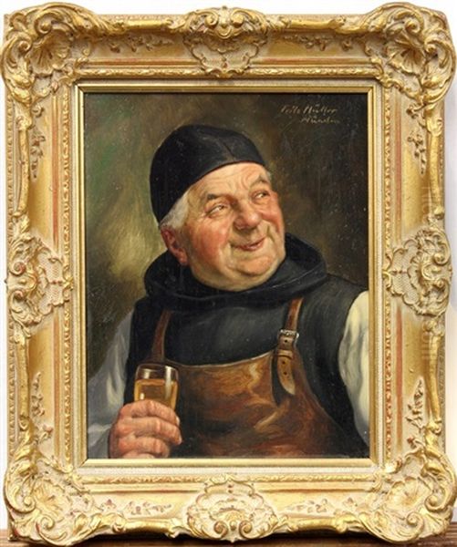 Smiling Monk With Glass Of Wine - view 1
