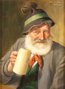 A Monk With A Tankard (+ Another; Pair)