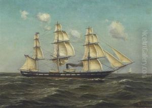 U.s. Naval Frigate by Fritz Mueller