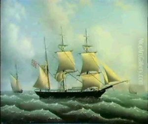 Schiffsportrait Der Bark 'bertha' by Fritz Mueller