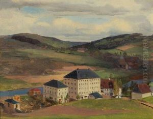 The Cotton Mill And Yarn Factory Of Pansa Und Hauschild In Hohenfichte by Heinrich Eduard Muller