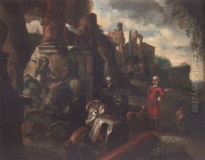 Figures In Oriental Costume Inspecting Classical Ruins Figures In Oriental Costume Inspecting Classical Ruins