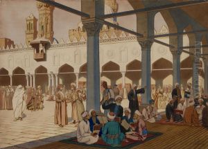 Courtyard Of The Al-azhar Mosque And University, Cairo by Ivan Iakovlevich Bilibine