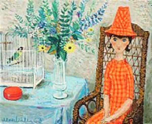 Girl And Canary - view 1