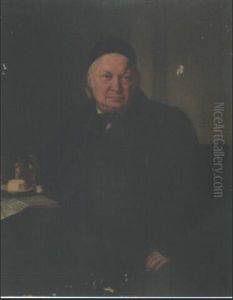 Portrait Of A Man, Seated Half-length In An Interior,       Wearing A Black Coat And Cap