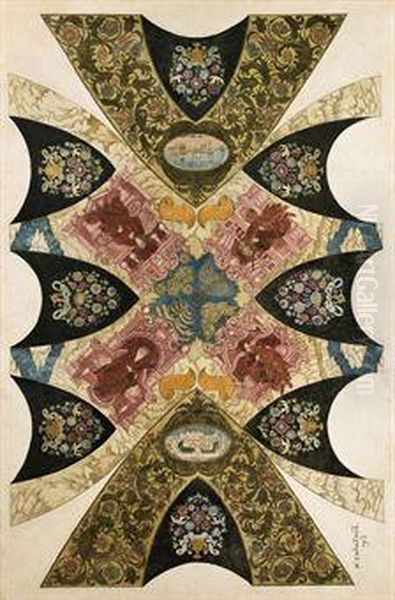 An Original Design For A Ceiling Mural For The State Bank Innizhny-novgorod - view 1