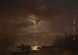 Fjordlandskap I Maneskinn by Morten Mueller