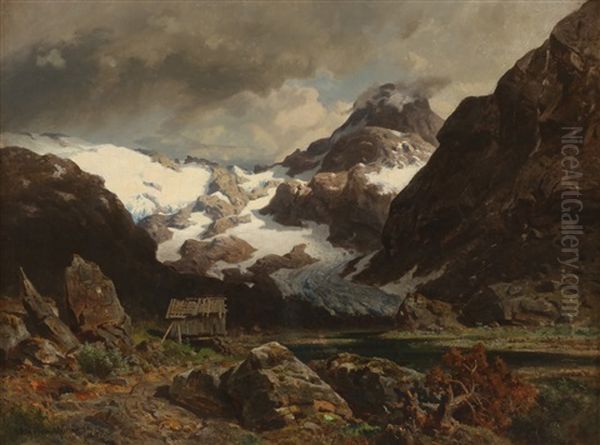 Fjellparti Med Isbre - view 1