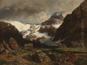 Fjellparti Med Isbre
