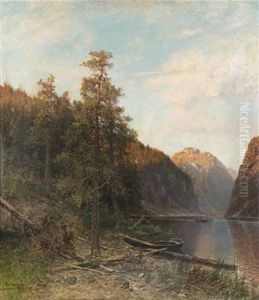 Fjordlandskap Vid Skymning by Morten Mueller