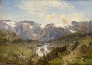 Norwegian Landscape With A River by Morten Mueller