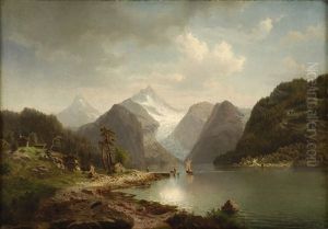 Alpine Seenlandschaft Mit Blick Auf Einen Gletscher by Morten Mueller