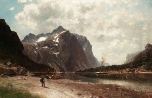 Fishing Boats In A Fjord by Morten Mueller