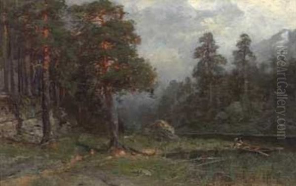 Mann Ved Skogstjern - view 1
