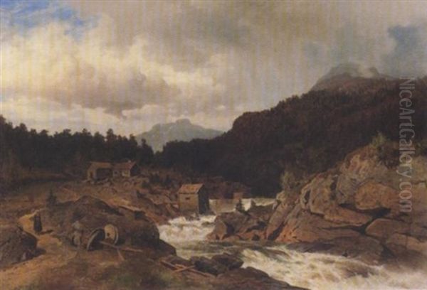Landskap Med Foss Og Molle - view 1