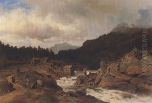 Landskap Med Foss Og Molle by Morten Mueller