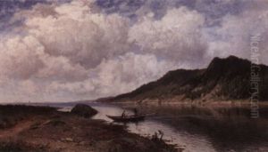 Fjordlandskap Med Bat by Morten Mueller